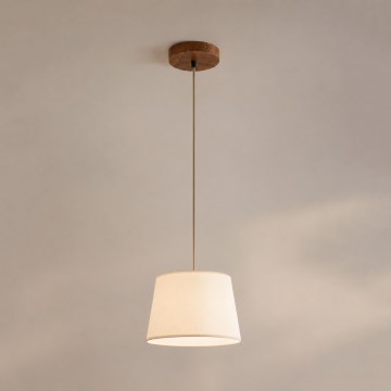 Κρεμαστό φωτιστικό με καλώδιο AIDA 1xE27/15W/230V Ø 25 cm δρυς/κρεμ