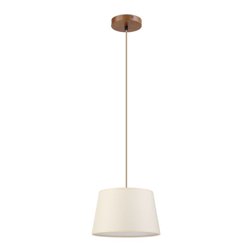 Κρεμαστό φωτιστικό με καλώδιο AIDA 1xE27/15W/230V Ø 25 cm δρυς/κρεμ