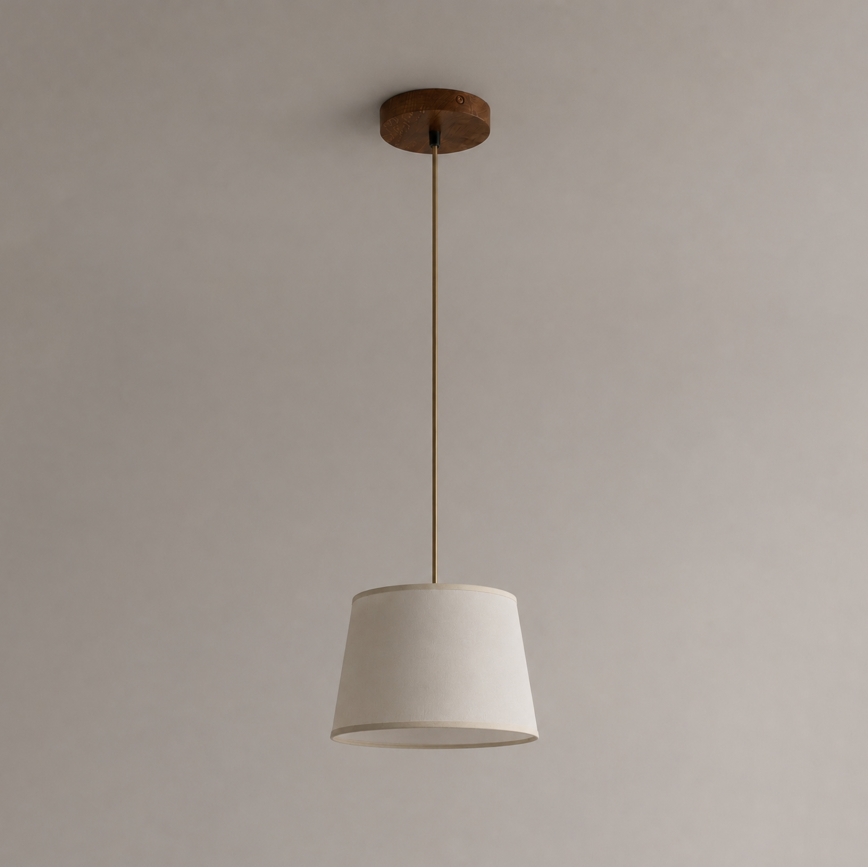 Κρεμαστό φωτιστικό με καλώδιο AIDA 1xE27/15W/230V Ø 25 cm δρυς/κρεμ
