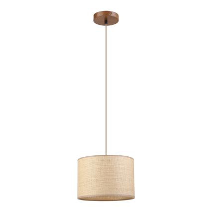 Κρεμαστό φωτιστικό με καλώδιο AIDA 1xE27/15W/230V Ø 25 cm δρυς/ραφία