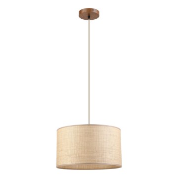 Κρεμαστό φωτιστικό με καλώδιο AIDA 1xE27/15W/230V, διάμετρος 35 εκ., από δρυ και ραφία