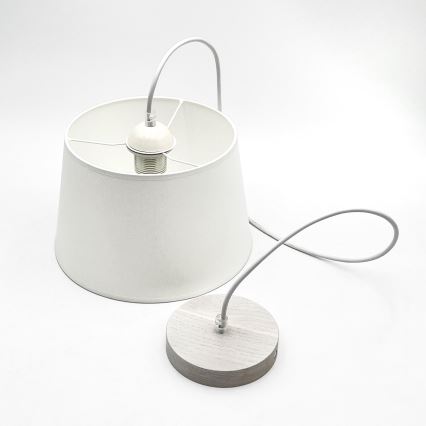 Κρεμαστό φωτιστικό με καλώδιο AIDA 1xE27/60W/230V Ø 25 εκ. δρυς/λευκό