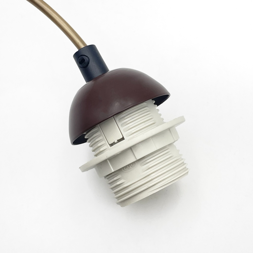 Κρεμαστό φωτιστικό με καλώδιο AIDA 1xE27/60W/230V Ø 25 εκ. δρυς/καφέ/λευκό