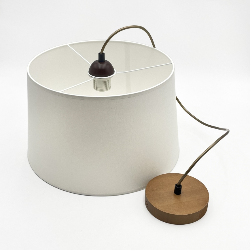 Κρεμαστό φωτιστικό με καλώδιο AIDA 1xE27/60W/230V, Ø 35 εκ., δρυς/καφέ/λευκό