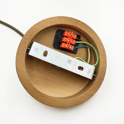 Κρεμαστό φωτιστικό με καλώδιο AIDA 1xE27/60W/230V, Ø 35 εκ., δρυς/καφέ/λευκό