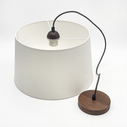 Κρεμαστό φωτιστικό με καλώδιο AIDA 1xE27/60W/230V διάμ. 35 cm δρυς/καρυδιά/λευκό