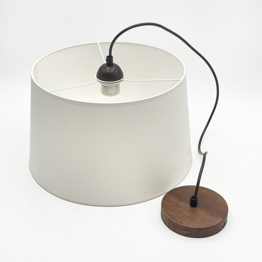 Κρεμαστό φωτιστικό με καλώδιο AIDA 1xE27/60W/230V διάμ. 35 cm δρυς/καρυδιά/λευκό