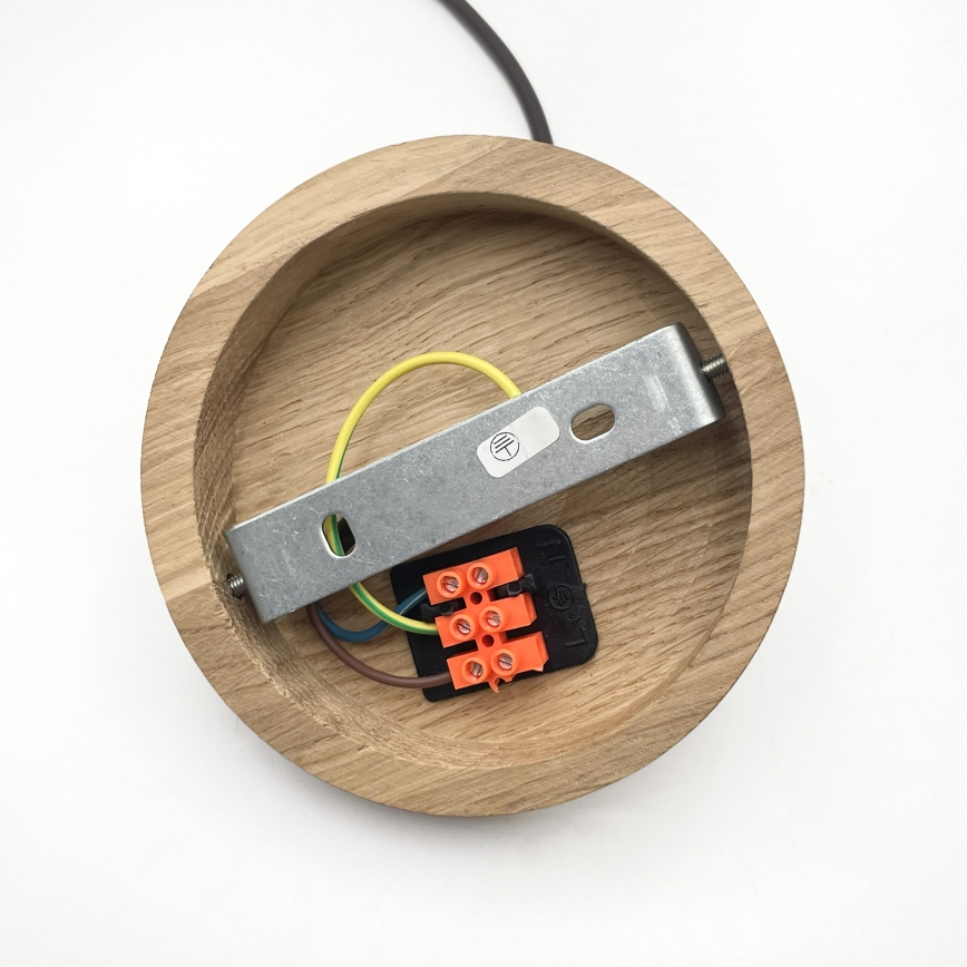 Κρεμαστό φωτιστικό με καλώδιο AIDA 1xE27/60W/230V διάμ. 35 cm δρυς/καρυδιά/λευκό