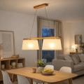 Κρεμαστό φωτιστικό με καλώδιο AIDA 2xE27/60W/230V Ø 35 cm απόχρωση δρυός