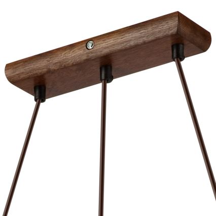 Κρεμαστό φωτιστικό με καλώδιο AIDA, 3xE27/60W/230V, διάμετρος 25 εκ., σε φινίρισμα δρυός/καρυδιάς