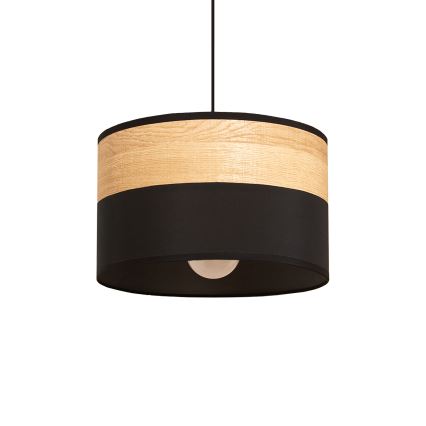 Κρεμαστό φωτιστικό με καλώδιο ALBA 1xE27/15W/230V Ø 25 εκ. μαύρο/καφέ