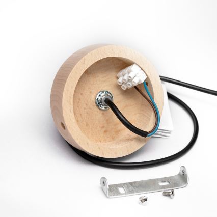 Κρεμαστό φωτιστικό με καλώδιο ALBA 1xE27/15W/230V Ø 45 cm μαύρο/καφέ