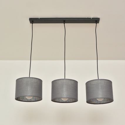 Κρεμαστό φωτιστικό με καλώδιο ALBA 3xE27/15W/230V γκρι