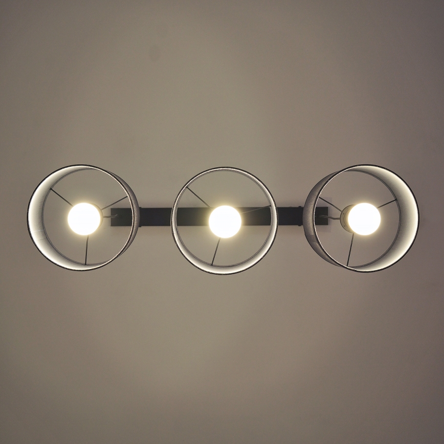 Κρεμαστό φωτιστικό με καλώδιο ALBA 3xE27/15W/230V γκρι