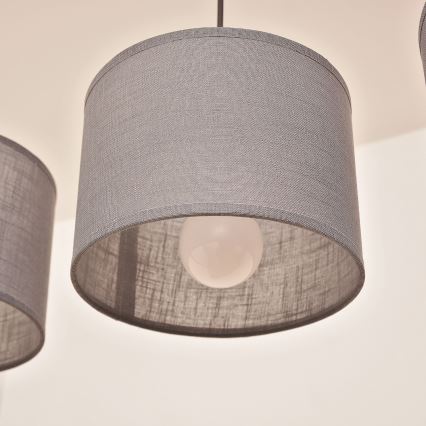 Κρεμαστό φωτιστικό με καλώδιο ALBA 3xE27/15W/230V γκρι