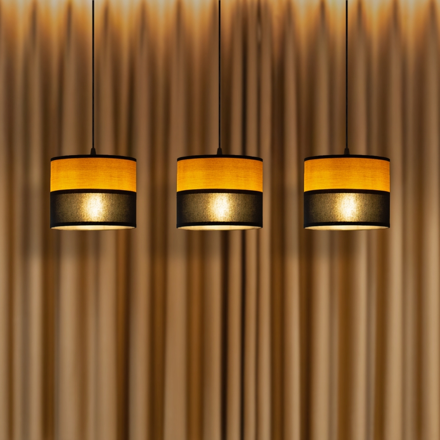 Κρεμαστό φωτιστικό με καλώδιο ALBA 3xE27/15W/230V μαύρο/καφέ