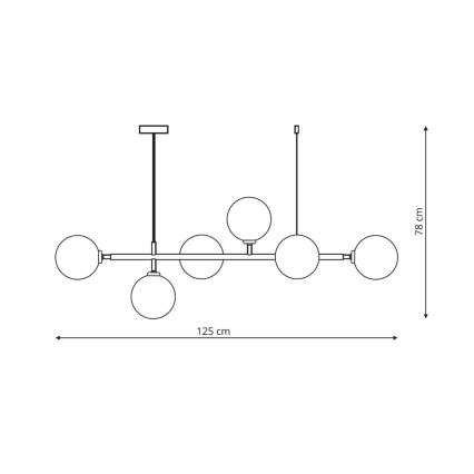 Κρεμαστό φωτιστικό με καλώδιο ALISA 6xE14/40W/230V μαύρο