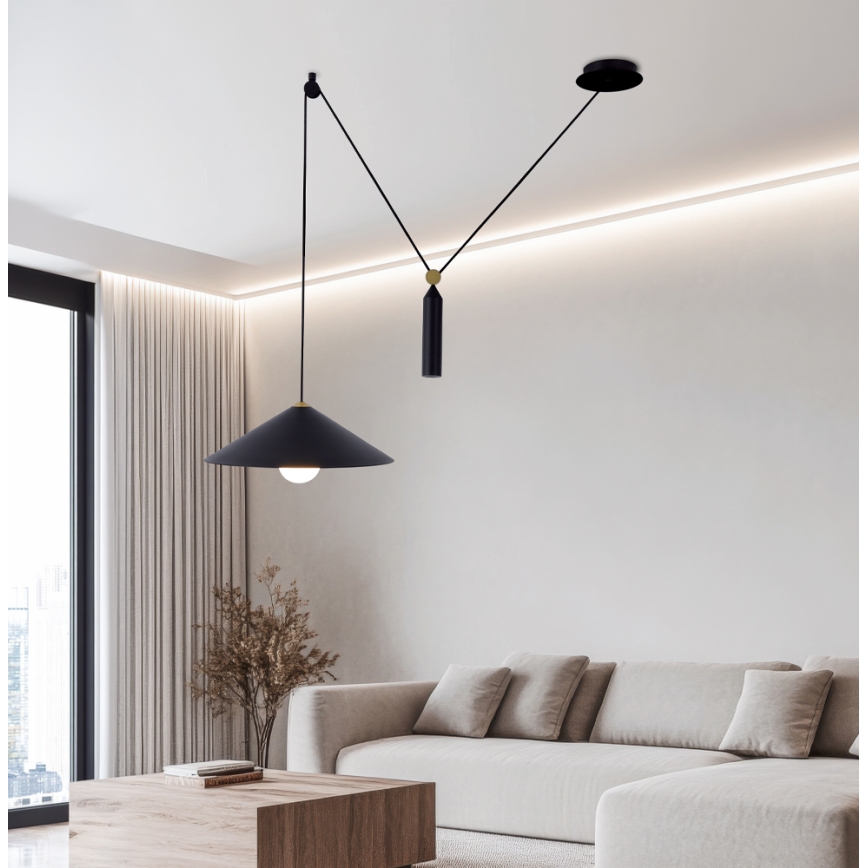 Κρεμαστό φωτιστικό με καλώδιο ALTO 1xE27/60W/230V μαύρο