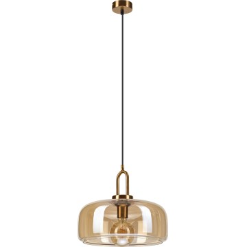 Κρεμαστό φωτιστικό με καλώδιο AMAYA 1xE27/15W/230V χρυσό/καπνιστό μπεζ
