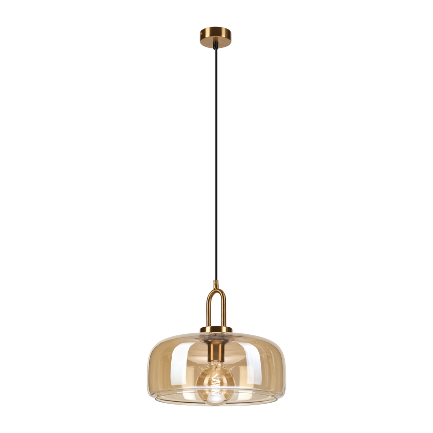 Κρεμαστό φωτιστικό με καλώδιο AMAYA 1xE27/15W/230V χρυσό/καπνιστό μπεζ