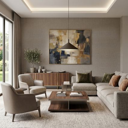 Κρεμαστό φωτιστικό με καλώδιο ANEGA 1xGX53/15W/230V Ø 50 cm καφέ