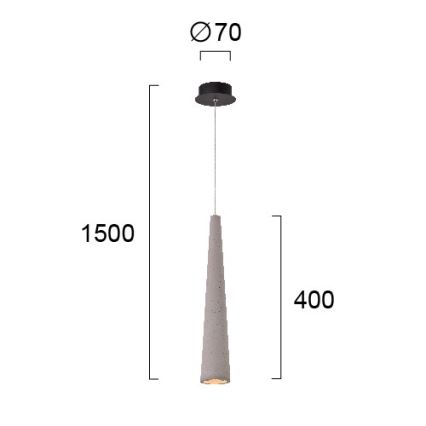 Κρεμαστό φωτιστικό με καλώδιο ANISHA 1xGU10/35W/230V γκρι