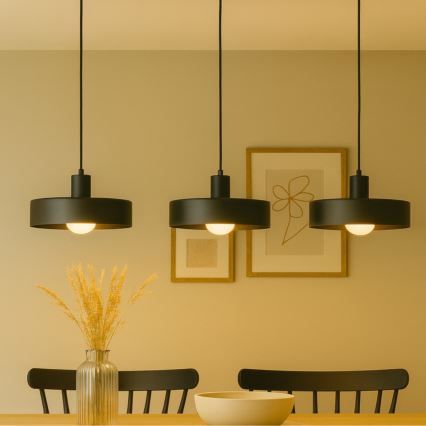 Κρεμαστό φωτιστικό με καλώδιο ARCANE 3xE27/60W/230V μαύρο
