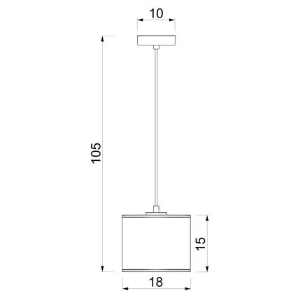 Κρεμαστό φωτιστικό με καλώδιο ARDEN 1xE27/15W/230V Ø 18 εκ., μπεζ