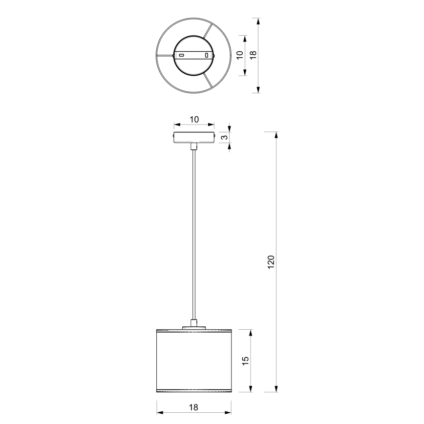 Κρεμαστό φωτιστικό με καλώδιο ARDEN 1xE27/15W/230V Ø 18 εκ. μπεζ/καφέ