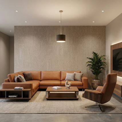 Κρεμαστό φωτιστικό με καλώδιο ARDEN 1xE27/15W/230V, διάμετρος 25 εκ., μπεζ/καφέ