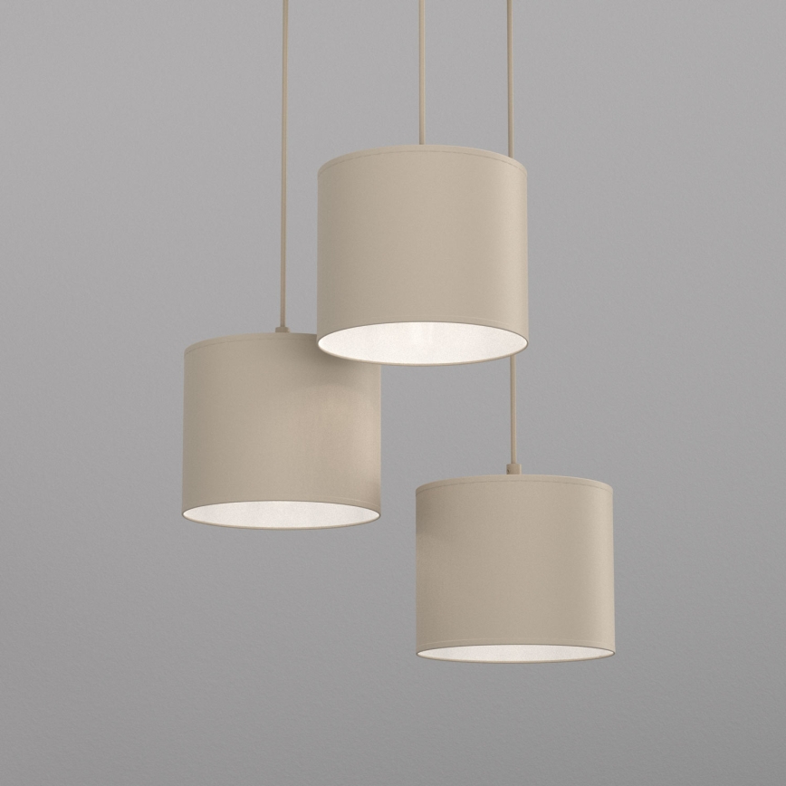 Κρεμαστό φωτιστικό με καλώδιο ARDEN 3xE27/15W/230V Ø 30 cm, μπεζ