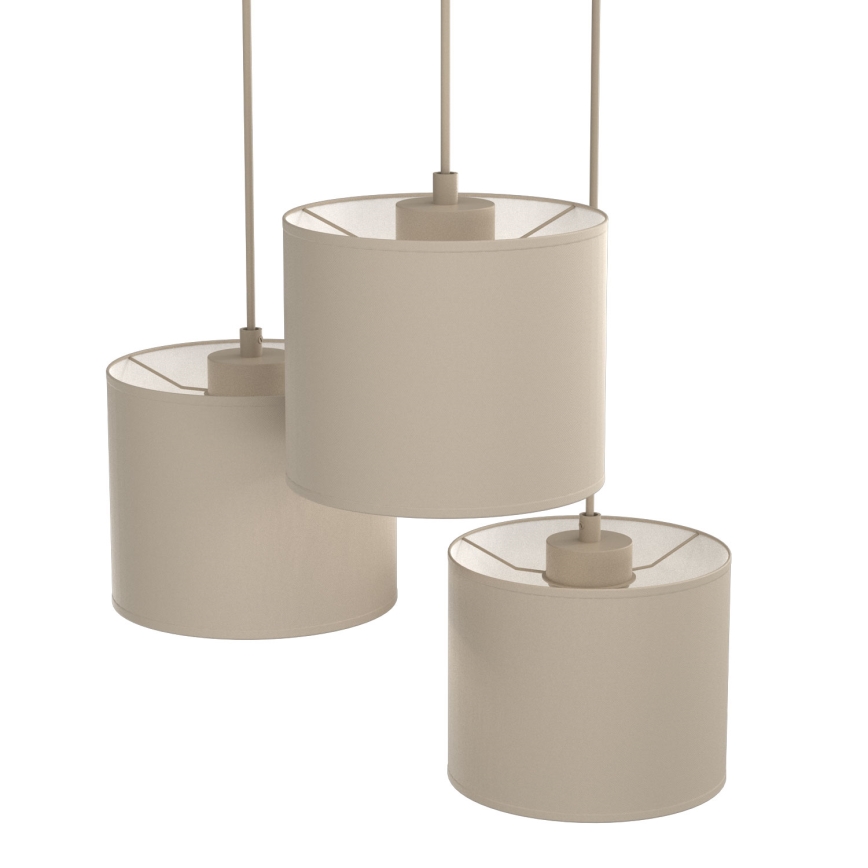 Κρεμαστό φωτιστικό με καλώδιο ARDEN 3xE27/15W/230V Ø 30 cm, μπεζ