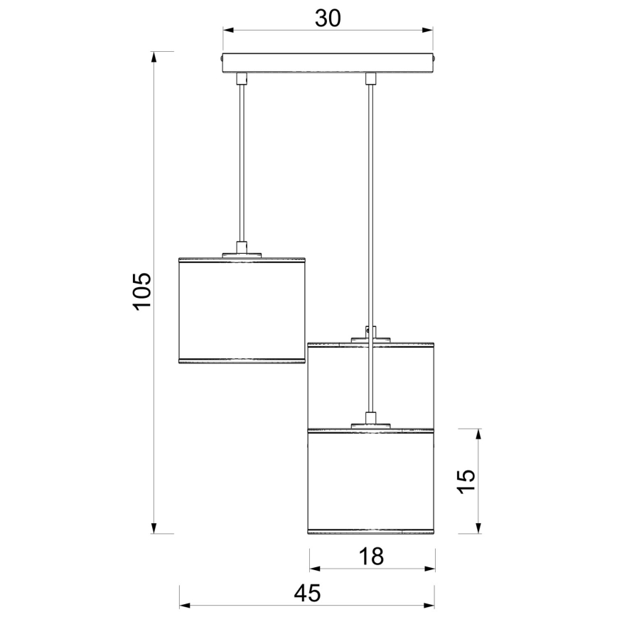 Κρεμαστό φωτιστικό με καλώδιο ARDEN 3xE27/15W/230V Ø 30 cm, μπεζ