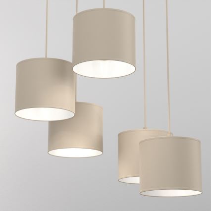 Κρεμαστό φωτιστικό με καλώδιο ARDEN 5xE27/15W/230V Ø 44 εκ. μπεζ