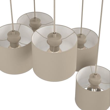 Κρεμαστό φωτιστικό με καλώδιο ARDEN 5xE27/15W/230V Ø 44 εκ. μπεζ