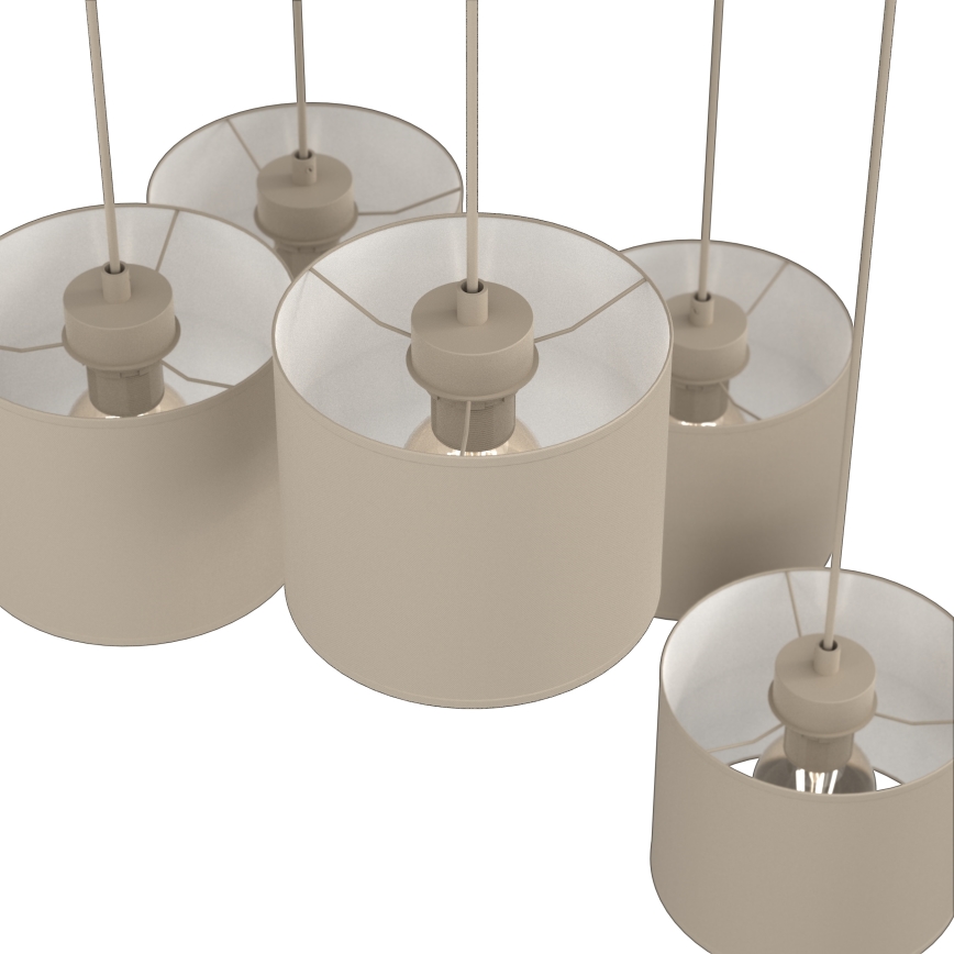 Κρεμαστό φωτιστικό με καλώδιο ARDEN 5xE27/15W/230V Ø 44 εκ. μπεζ
