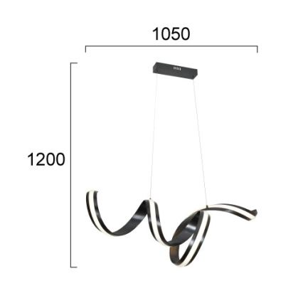 Κρεμαστό φωτιστικό με καλώδιο AREZIA LED/42W/230V μαύρο