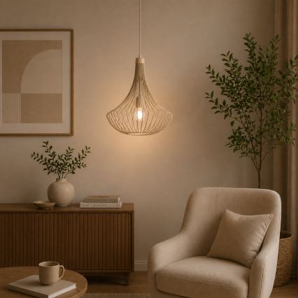 Κρεμαστό φωτιστικό με καλώδιο BALERINA 1xE27/15W/230V μπεζ