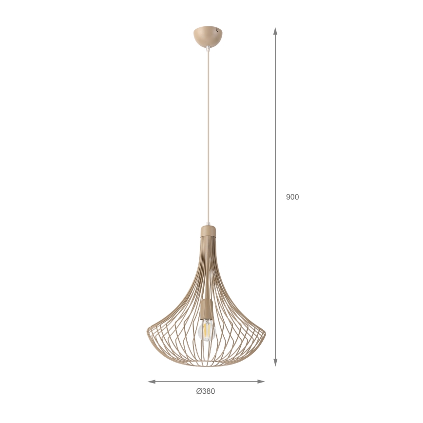Κρεμαστό φωτιστικό με καλώδιο BALERINA 1xE27/15W/230V μπεζ