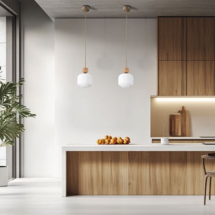 Κρεμαστό φωτιστικό με καλώδιο BALLO, 1xE14/10W/230V, μπεζ