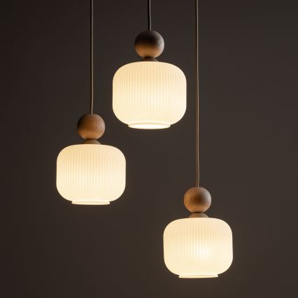 Κρεμαστό φωτιστικό με καλώδιο BALLO 3xE14/10W/230V μπεζ