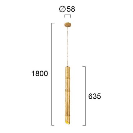 Κρεμαστό φωτιστικό με καλώδιο BAMBOO 1xGU10/50W/230V από μπαμπού