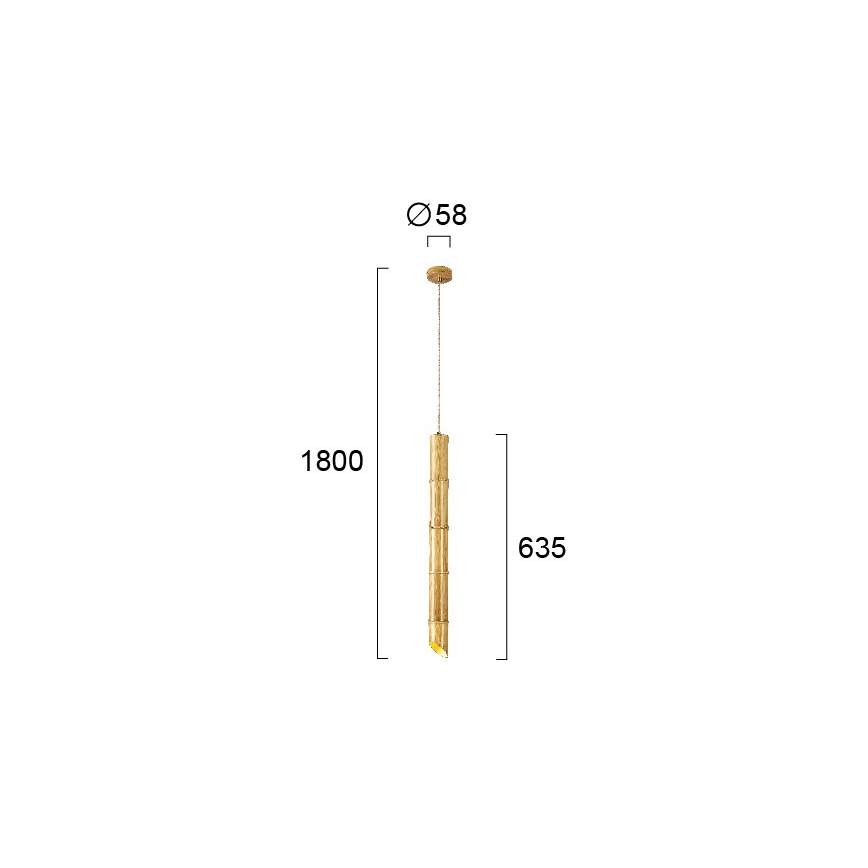 Κρεμαστό φωτιστικό με καλώδιο BAMBOO 1xGU10/50W/230V από μπαμπού
