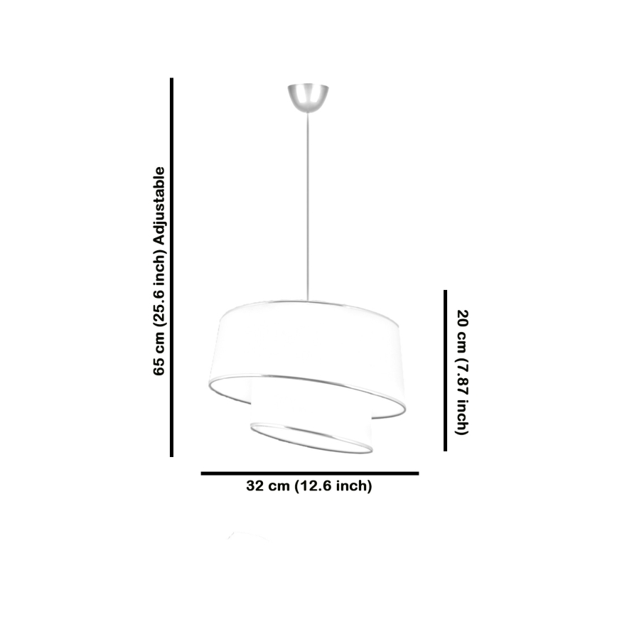Κρεμαστό φωτιστικό με καλώδιο BARETTE 1xE27/60W/230V, σε απόχρωση εκρού