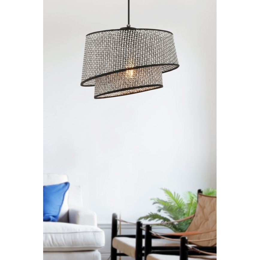 Κρεμαστό φωτιστικό με καλώδιο BARETTE 1xE27/60W/230V γκρι/μαύρο