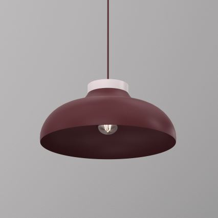 Κρεμαστό φωτιστικό με καλώδιο BASCA 1xE27/15W/230V μπορντό/κρεμ