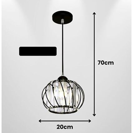 Κρεμαστό φωτιστικό με καλώδιο BELLA 1xE27/40W/230V μαύρο