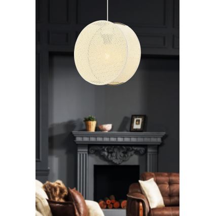 Κρεμαστό φωτιστικό με καλώδιο BIG DRUM 1xE27/60W/230V σε απόχρωση εκρού