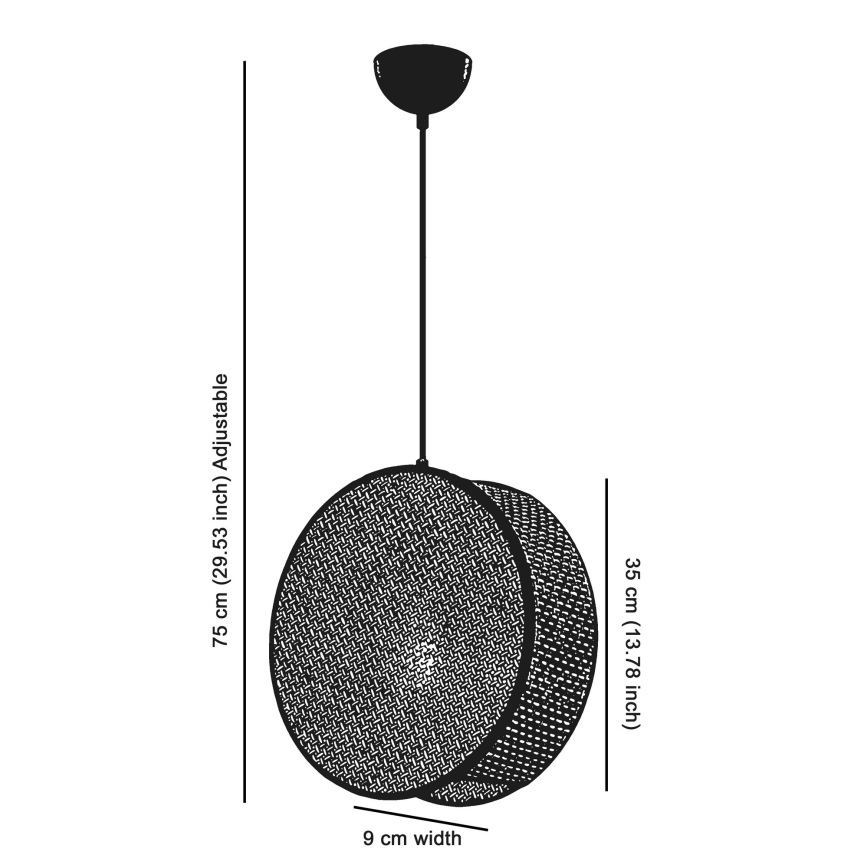 Κρεμαστό φωτιστικό με καλώδιο BIG DRUM 1xE27/60W/230V σε εκρού απόχρωση