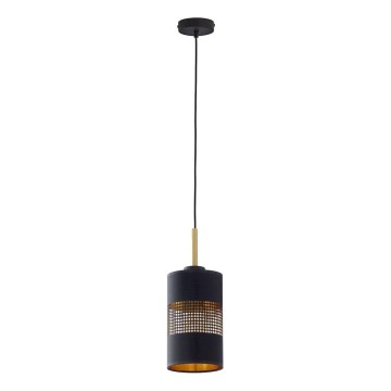 Κρεμαστό φωτιστικό με καλώδιο BOGART 1xE27/15W/230V μαύρο/χρυσό